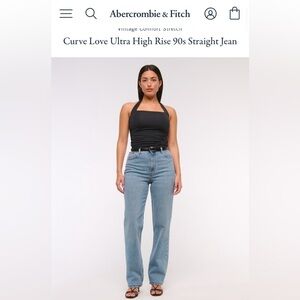 Abercrombie & Fitch Ultra High Rise 90s Straight Jeans-Curve Love